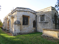 church enstone, oxon  (1) the smaller lower east window belonged to a vaulted chantry chapel, seemingly thrown into the larger s.e. chapel in the c16