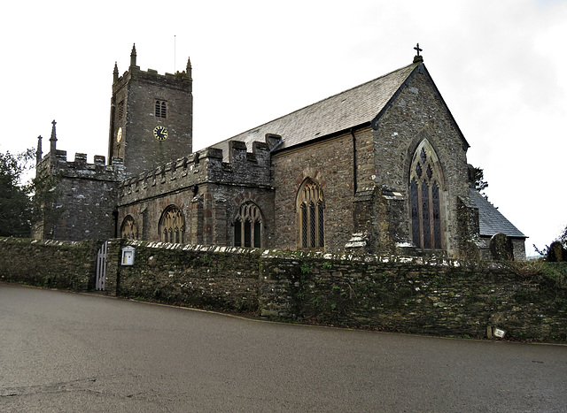 dittisham church, devon , c14 chancel, c15 tower, c16 porch