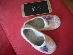 felted slippers for a small girl (size 21)