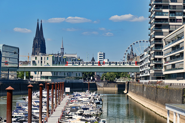 Niedrigwasser in den Häfen am Rhein (2 x PiP) - Köln