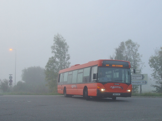 DSCF5159 Mulleys Motorways YN54 AHA at Barton Mills - 19 Oct 2018