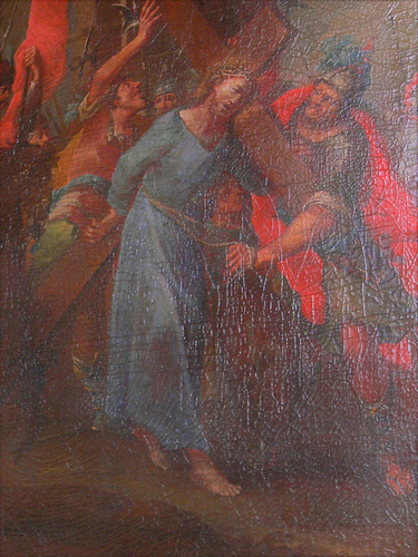 Kreuzweg 02 Jesus nimmt das Kreuz auf seine Schultern