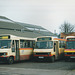 First Eastern Counties mini-buses at Bury St. Edmunds garage – 24 Jan 1999