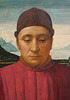 Detail of Francesco Sassetti and his Son Teodoro by Domenico Ghirlandaio in the Metropolitan Museum of Art, January 2022