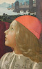 Detail of Francesco Sassetti and his Son Teodoro by Domenico Ghirlandaio in the Metropolitan Museum of Art, January 2022