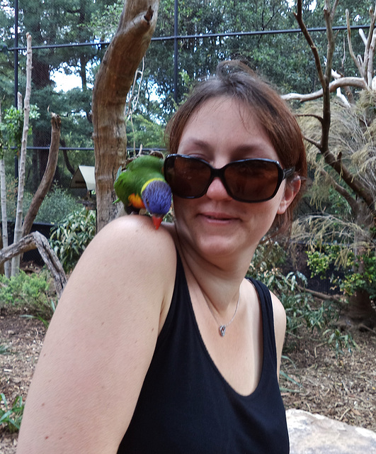 Jennifer and the rainbow lorikeet