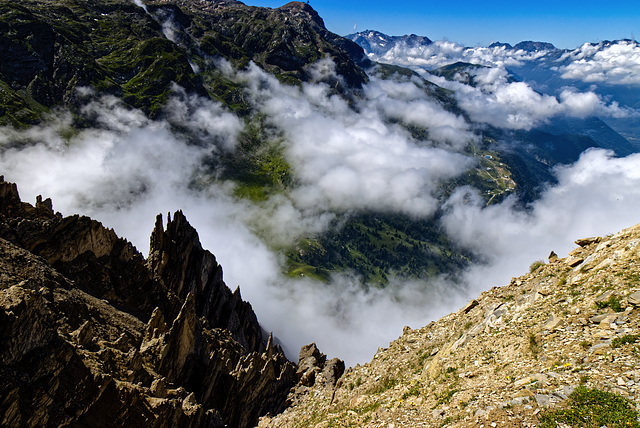 Au-dessus des nuages.