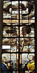 church enstone, oxon  (23) c17 crucifixion glass