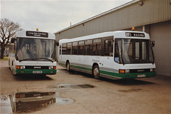 Optare Deltas at Stansted Airport – 4 May 1991 (141-13)