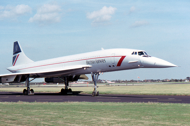 British Airways Concord at RAF Finningley 23rd September 1989