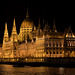 The Hungarian Parliament Building by night.