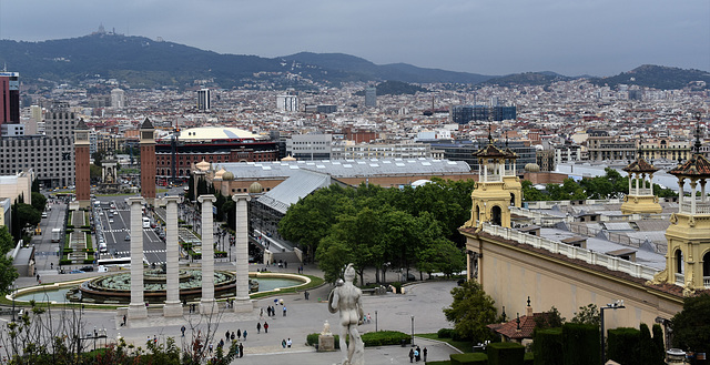 Blick von Museu Nacional d'Art de Catalunya