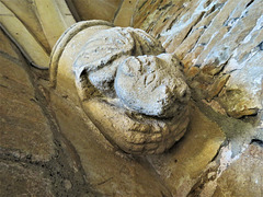 church enstone, oxon  (33)c14 vaulting corbel in porch