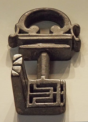 Roman Bronze Key in the Getty Villa, June 2016