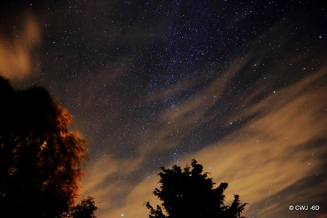 Stars shining brightly in north-eastern skies this evening