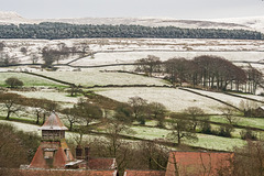 Laneside Farm & Edge Plantation with snow