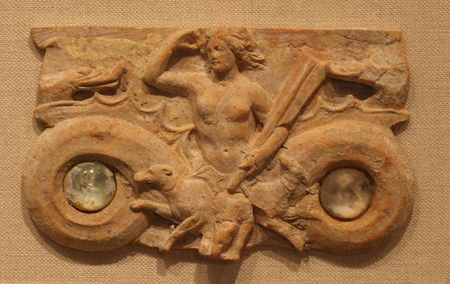 Pair of Terracotta Plaques with Glass Inlays in the Metropolitan Museum of Art, July 2011