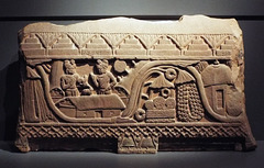 Fragment of a Railing Coping with an Unidentified Jakata in the Metropolitan Museum of Art, August 2023