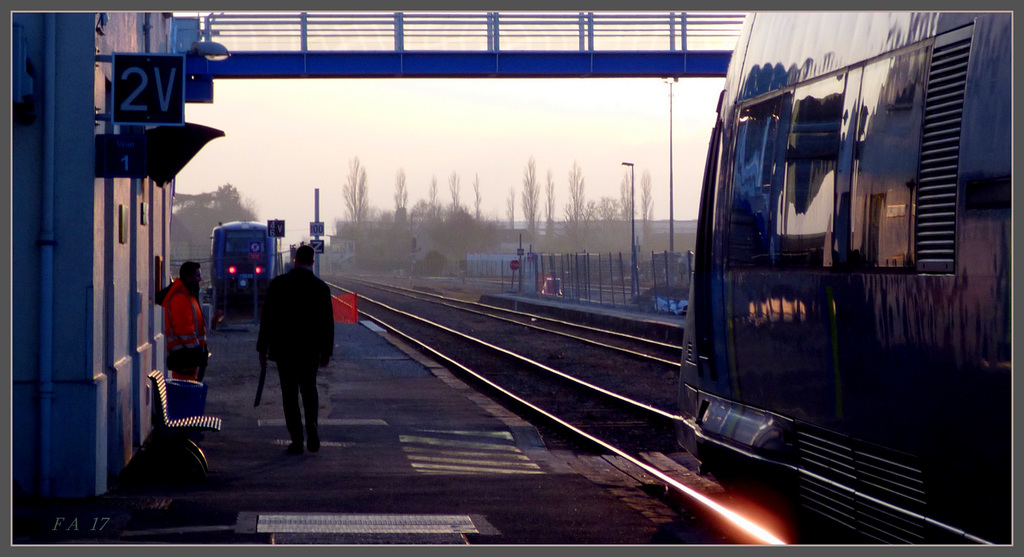 Sunset on the platform...