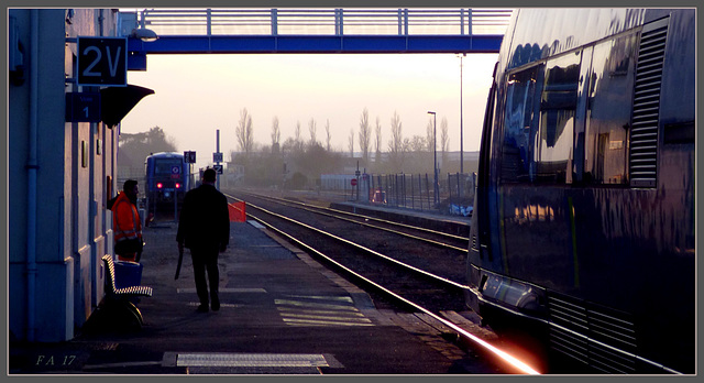 Sunset on the platform...