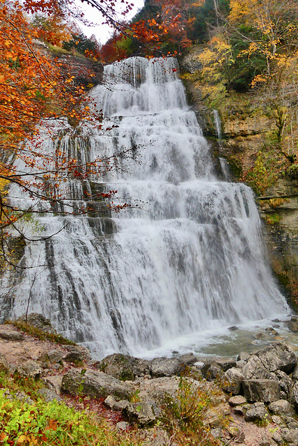 P1340168- L'Eventail (65m) - Cascades du Hérisson.  28 octobre 2020