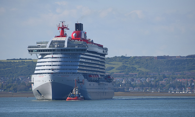 Scarlet Lady leaving Portsmouth (1) - 25 June 2021