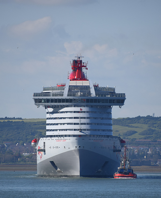 Scarlet Lady leaving Portsmouth (2) - 25 June 2021