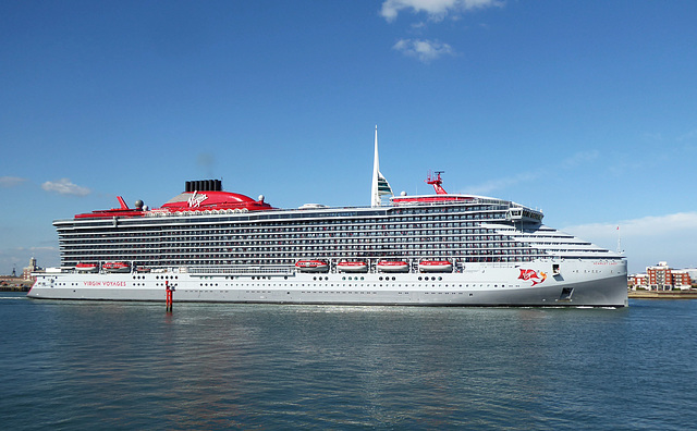 Scarlet Lady leaving Portsmouth (3) - 25 June 2021