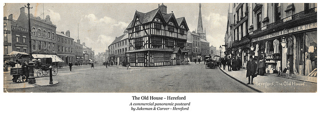 Hereford Old House panoramic postcard