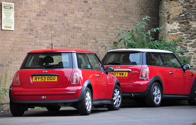 Two Red Minis