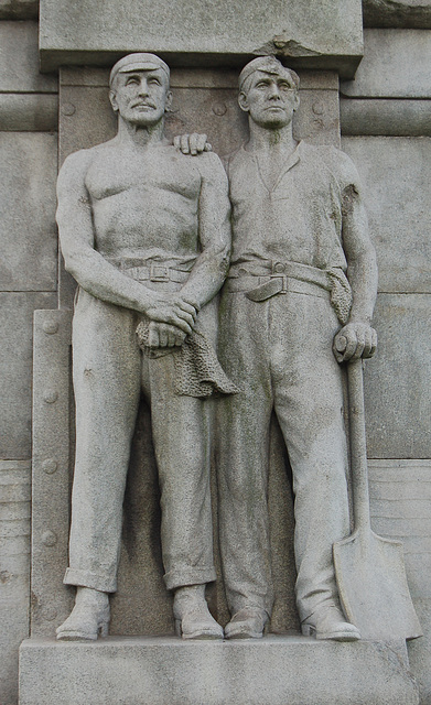 Detail of The Heroes of the Marine Engine Room, Pierhead , Liverpool