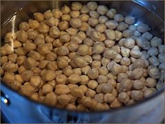Chick peas about to boil