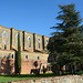 Italy, Wall and Windows of the Abbey of San Galgano