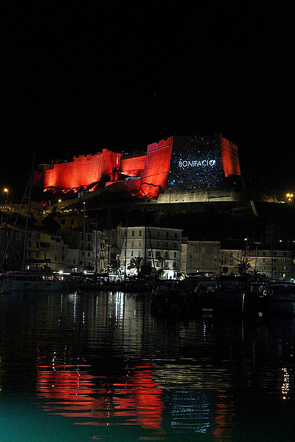 The Walls of Bonifacio Lit up for the Light Festival