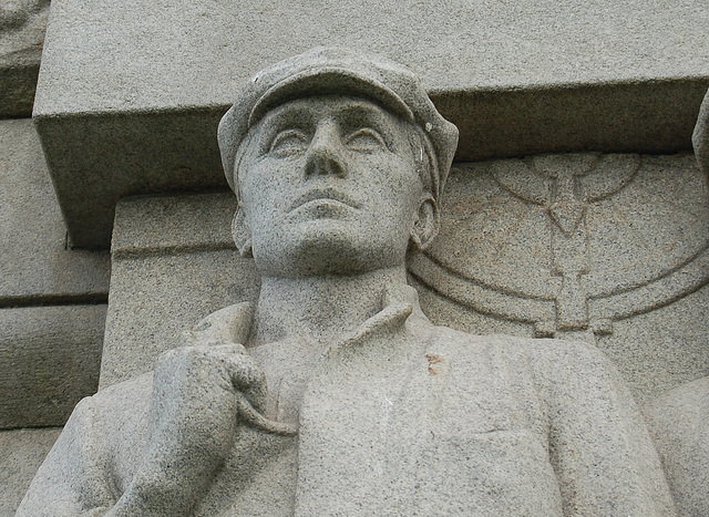 Detail of The Heroes of the Marine Engine Room, Pier Head , Liverpool