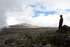 Kilimanjaro, View from the Rocks of Zebra towards the Kibo Caldera (in the clouds)