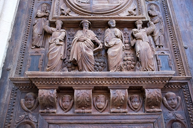 Sculpture de la porte de l'église St-Maclou de Rouen