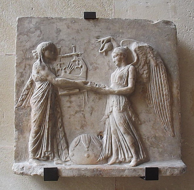 Libation Scene Relief with Apollo and Nike in the Louvre, June 2014