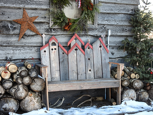 Details of a Christmas shed
