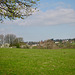 View towards the Church of St Bartholomew from footpath leaving Gospel Oak Road