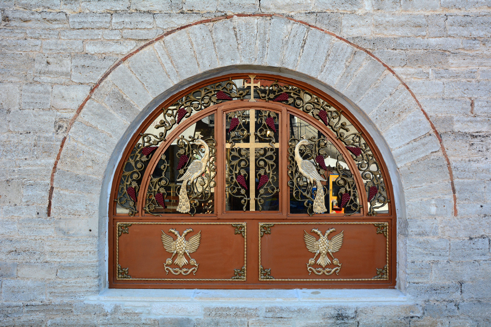 Greece, Kassandreia, The Window in Agios Dimitrios Church in Afytos