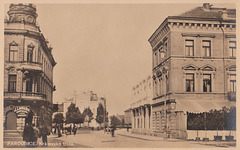 Rigardo al la sinagogo de Pardubice sur la bildkarto el 1910