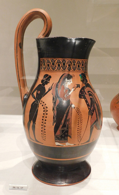 Terracotta Olpe Attributed to the Amasis Painter in the Metropolitan Museum of Art, September 2018