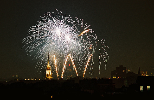 Boston July 4th fireworks from Cambridge-2