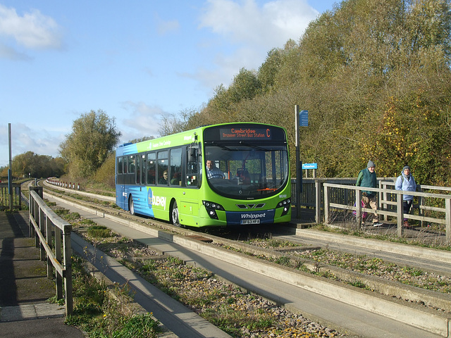 DSCF0222 Whippet Coaches WG102 (BF63 HFA) on the Cambridgeshire Guided Busway - 5 Nov 2017 DSCF0222 Whippet Coaches WG102 (BF63 HFA) on the Cambridgeshire Guided Busway - 5 Nov 2017