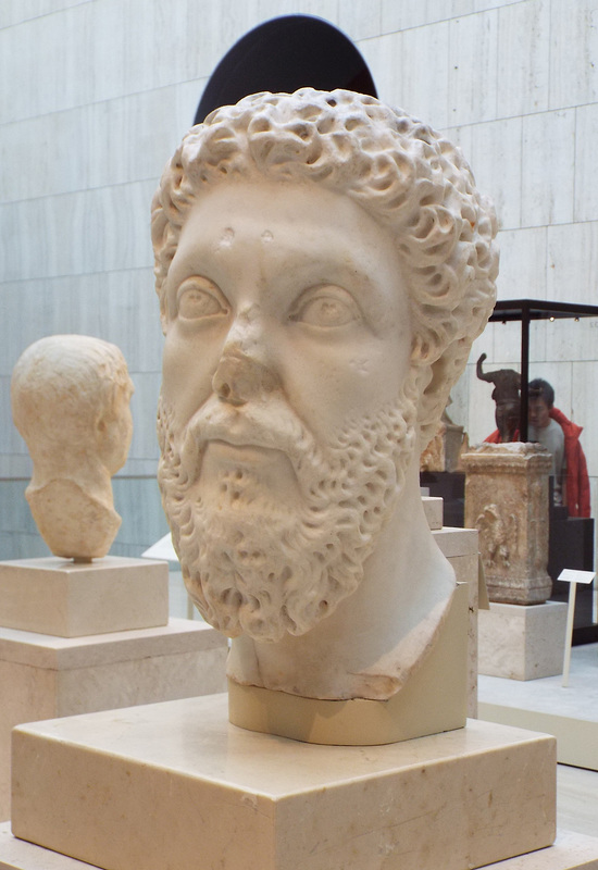 Portrait of Marcus Aurelius in the Archaeological Museum of Madrid, October 2022