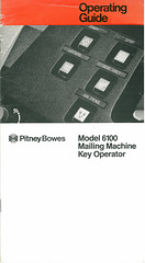 Pitney Bowes Model 6100 Mailing Machine Operating Guide – front page