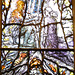 Detail of Stained glass, Malvern Priory, Great Malvern, Worcestershire
