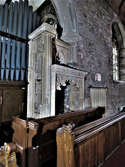marldon church, devon , late c15 screen with minature tombs to otho gilbert +1492 and wife (3)