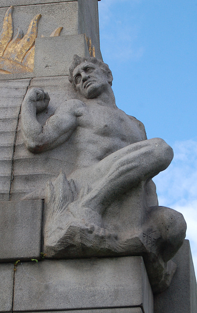 Detail of The Heroes of the Marine Engine Room, Pier Head , Liverpool